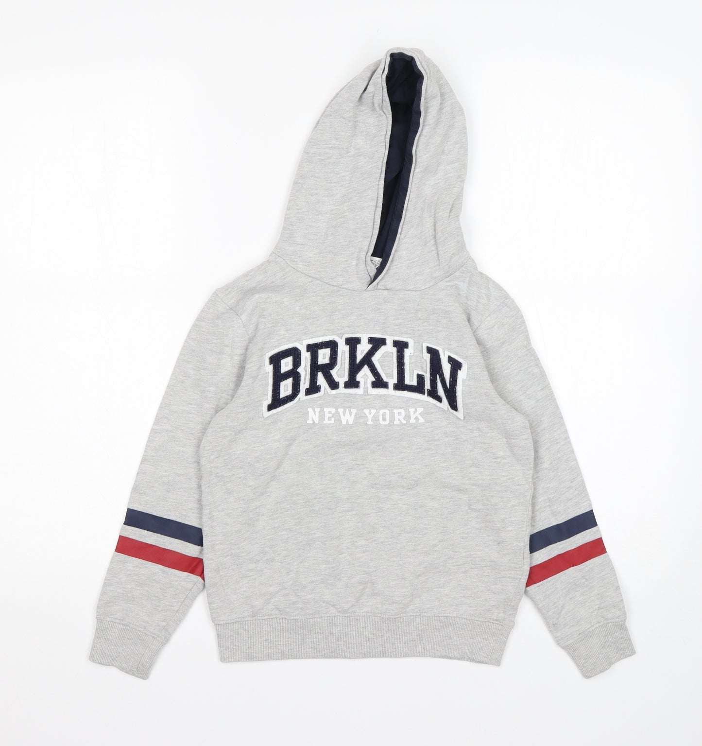 H&M Girls Grey  Cotton Pullover Hoodie Size 7-8 Years