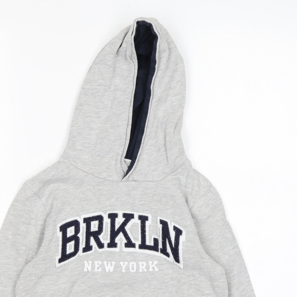 H&M Girls Grey  Cotton Pullover Hoodie Size 7-8 Years