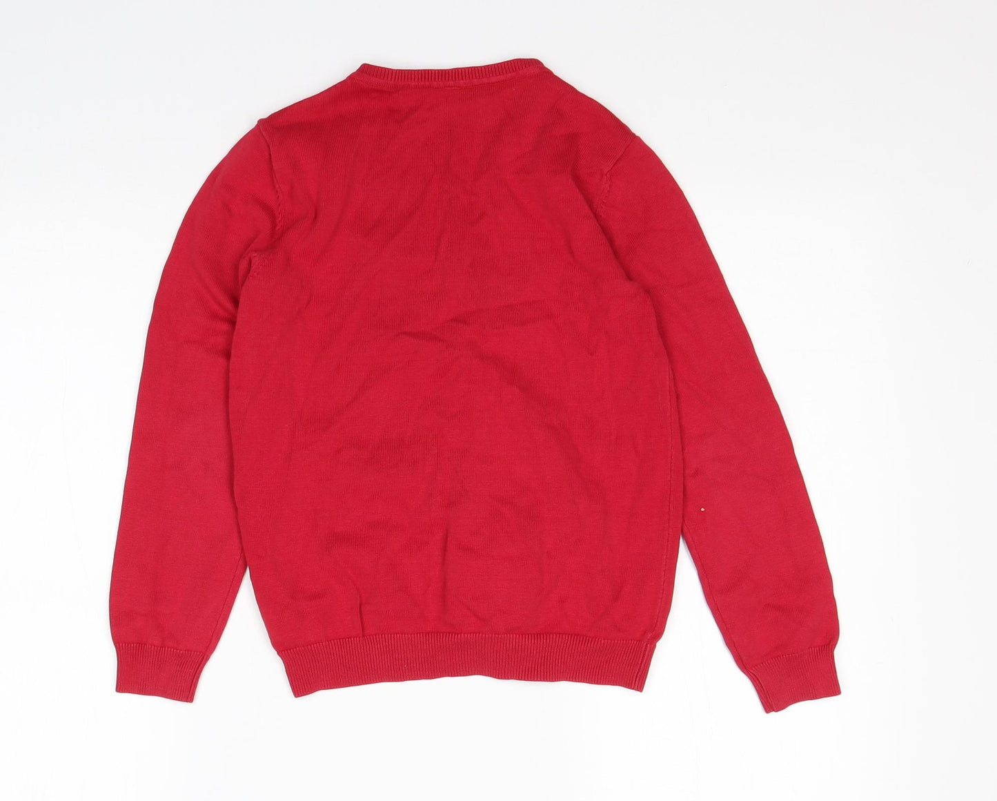 George Girls Red V-Neck  Cotton Cardigan Jumper Size 9-10 Years