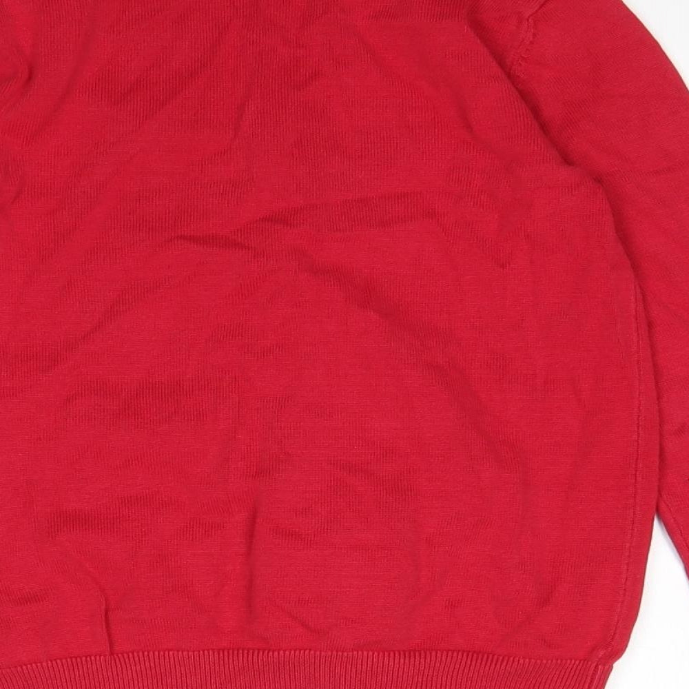 George Girls Red V-Neck  Cotton Cardigan Jumper Size 9-10 Years