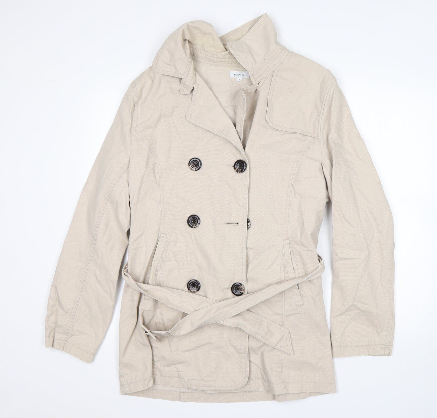 Papaya Womens Beige   Pea Coat Coat Size 18