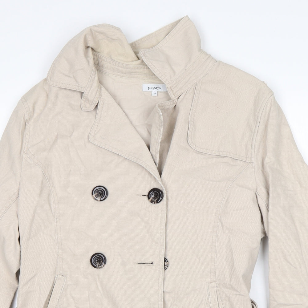 Papaya Womens Beige   Pea Coat Coat Size 18