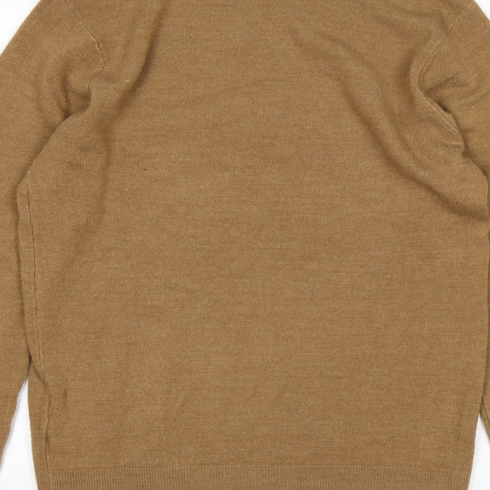 Cedar Wood State Mens Brown Round Neck  Acrylic Pullover Jumper Size S