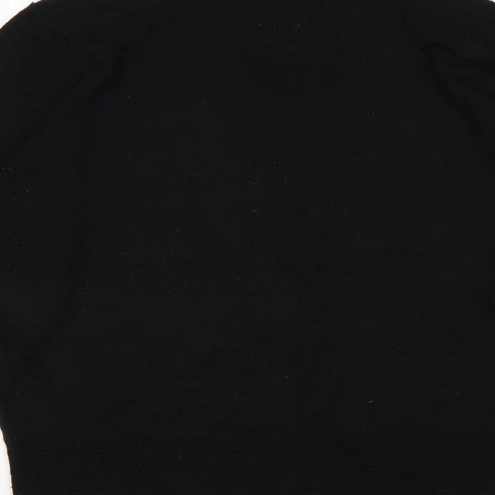 St Michael Womens Black Collared  Acrylic Cardigan Jumper Size 18