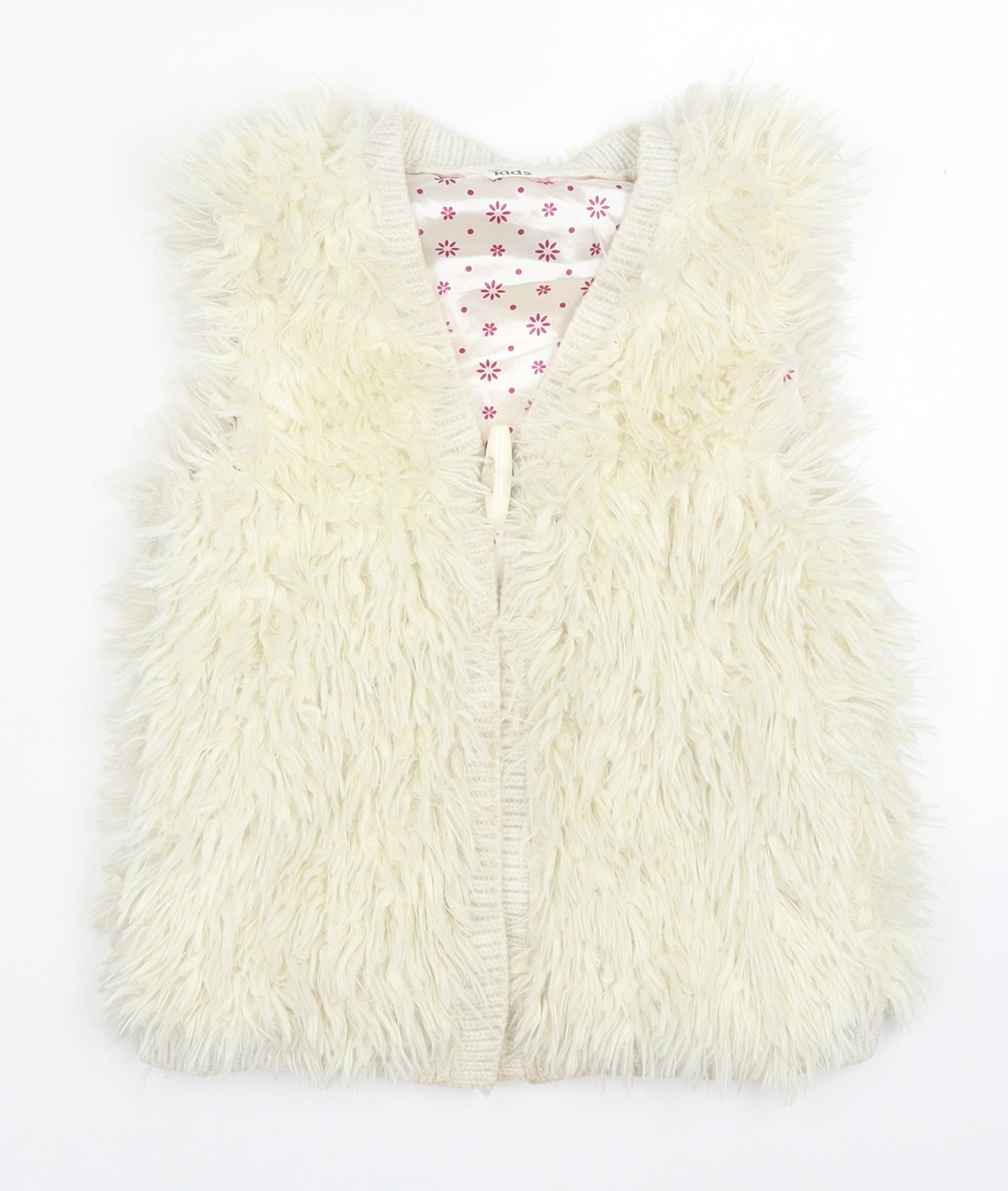 M&Co Girls Beige   Gilet Jacket Size 5-6 Years  Button