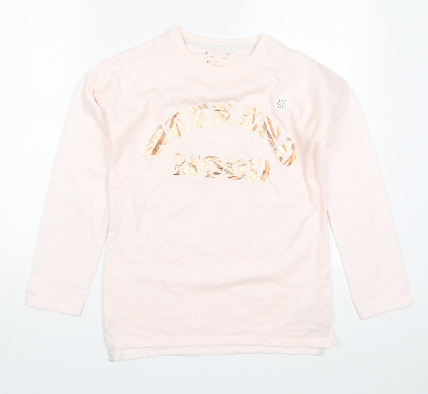 Primark Girls Pink Solid Polyester Top Pyjama Top Size 12-13 Years  Pullover - Weekend Mood