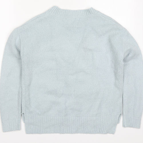 NEXT Womens Blue V-Neck  Acrylic Pullover Jumper Size 8
