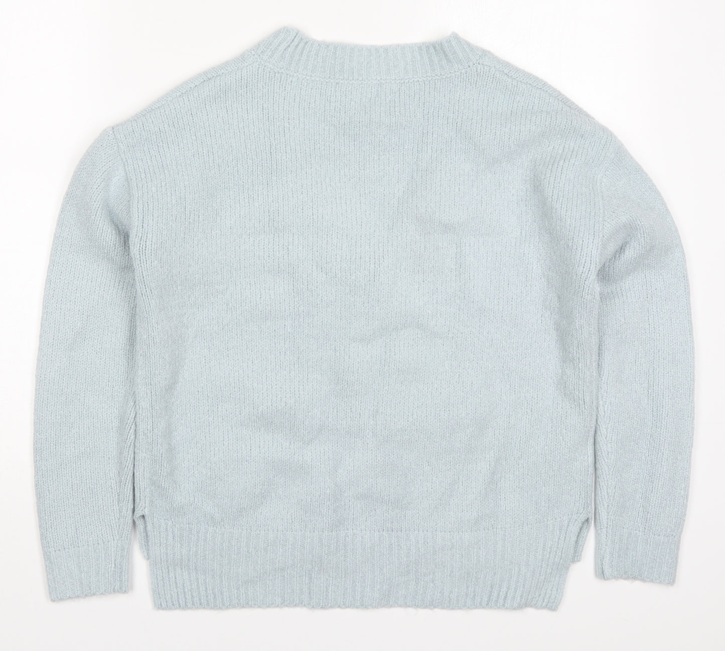 NEXT Womens Blue V-Neck  Acrylic Pullover Jumper Size 8