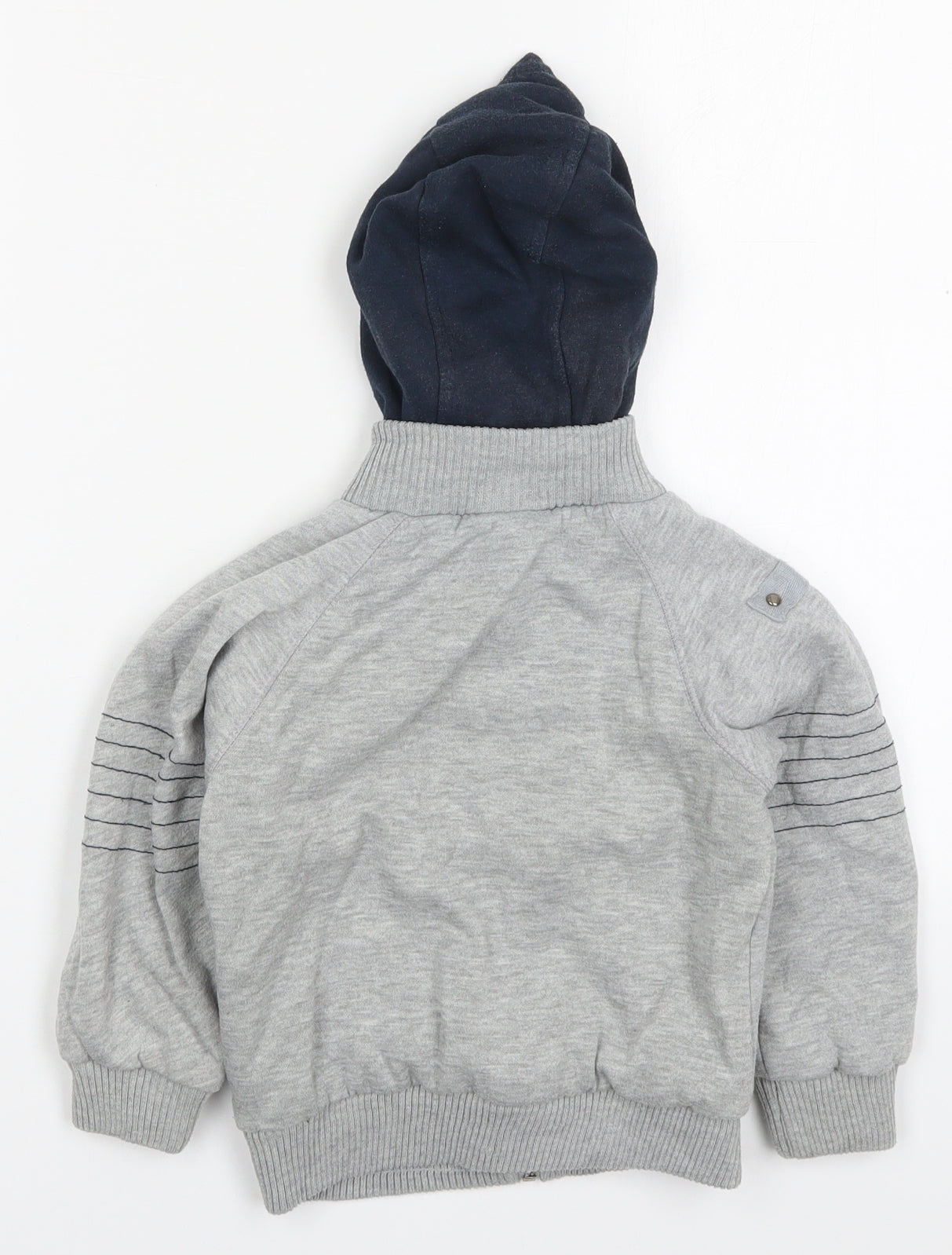 Rebel Junior Boys Grey Spotted Cotton Full Zip Hoodie Size 2-3 Years  Zip