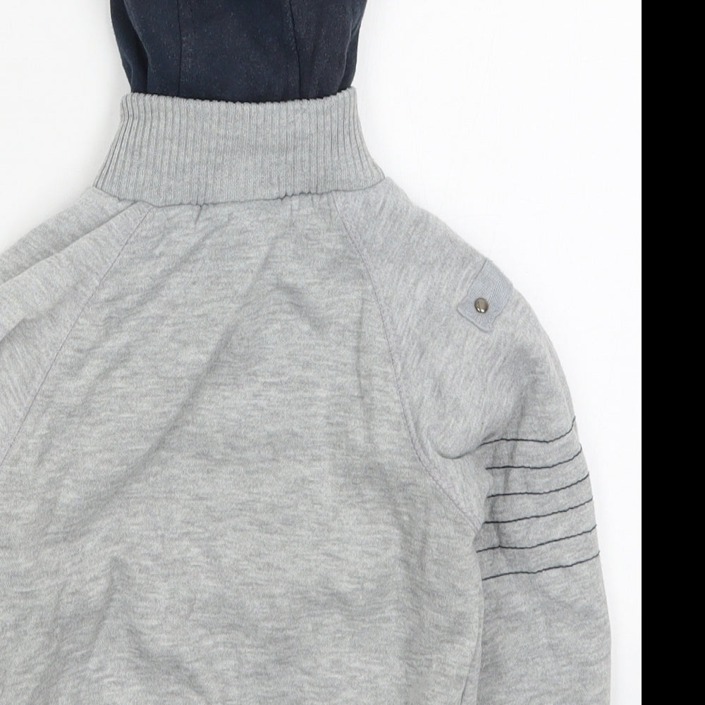 Rebel Junior Boys Grey Spotted Cotton Full Zip Hoodie Size 2-3 Years  Zip