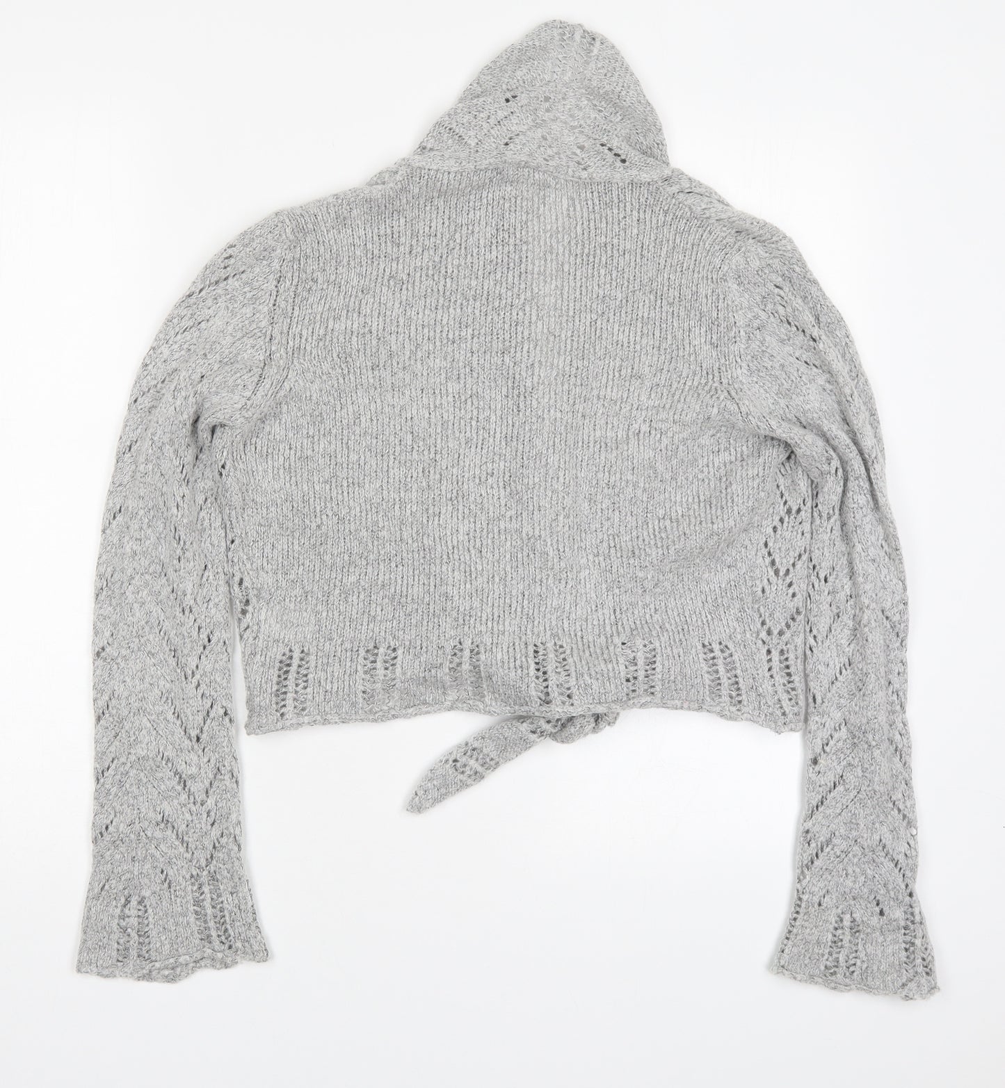 NEXT Womens Grey V-Neck  Acrylic Cardigan Jumper Size 10