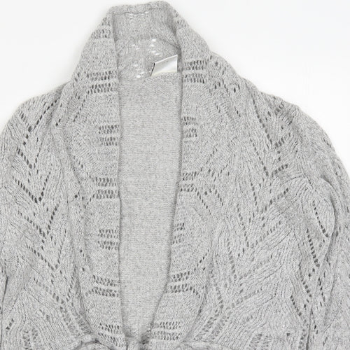 NEXT Womens Grey V-Neck  Acrylic Cardigan Jumper Size 10