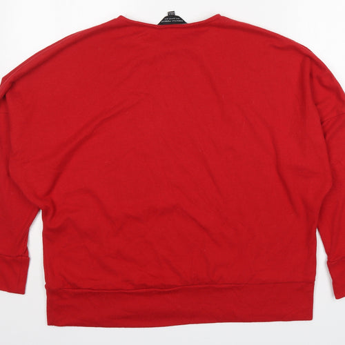 Dorothy Perkins Womens Red  Polyester Pullover Sweatshirt Size 16  Pullover