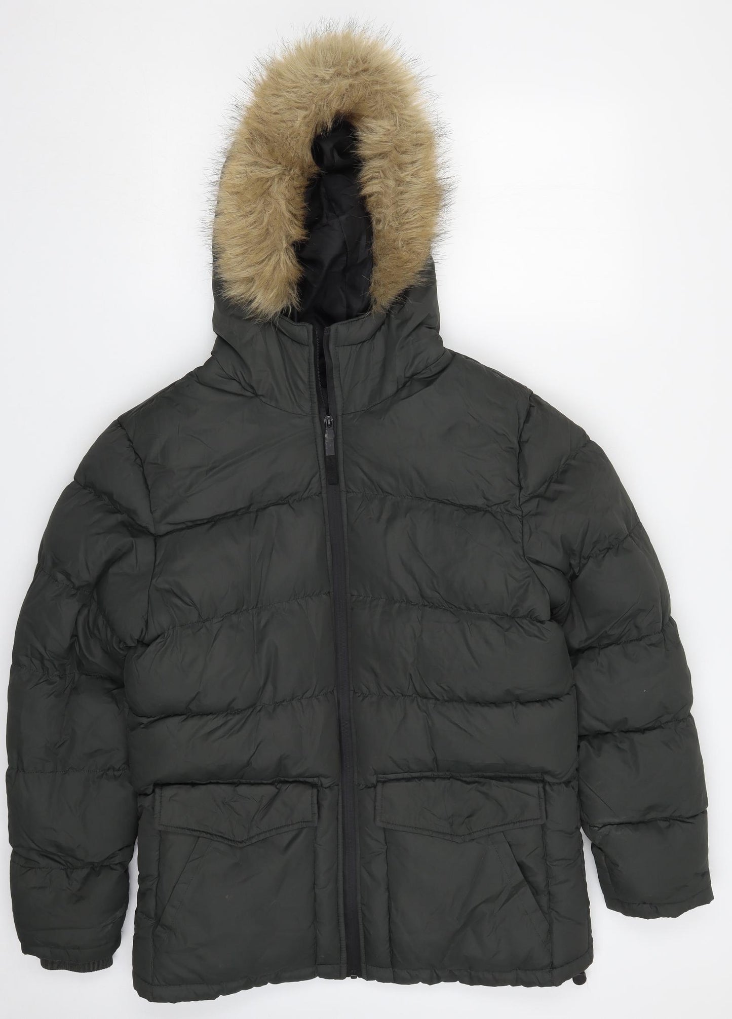 Fluid Mens Green   Quilted Coat Size S  Zip
