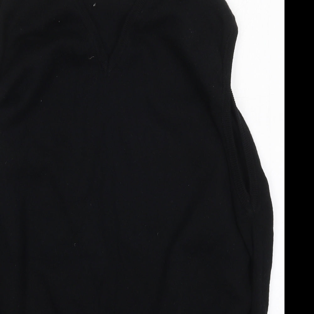 Marks and Spencer Womens Black V-Neck  Wool Vest Jumper Size L