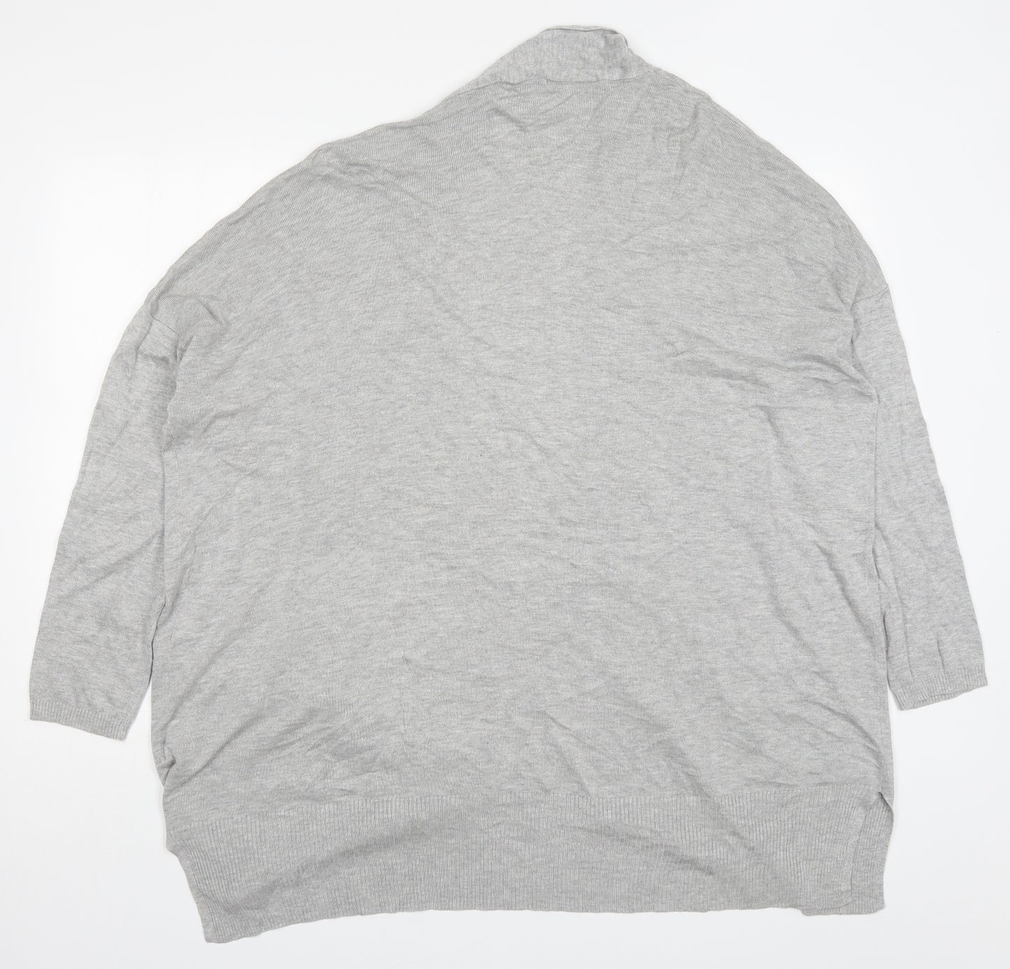 Primark Womens Grey V-Neck  Viscose Cardigan Jumper Size 20