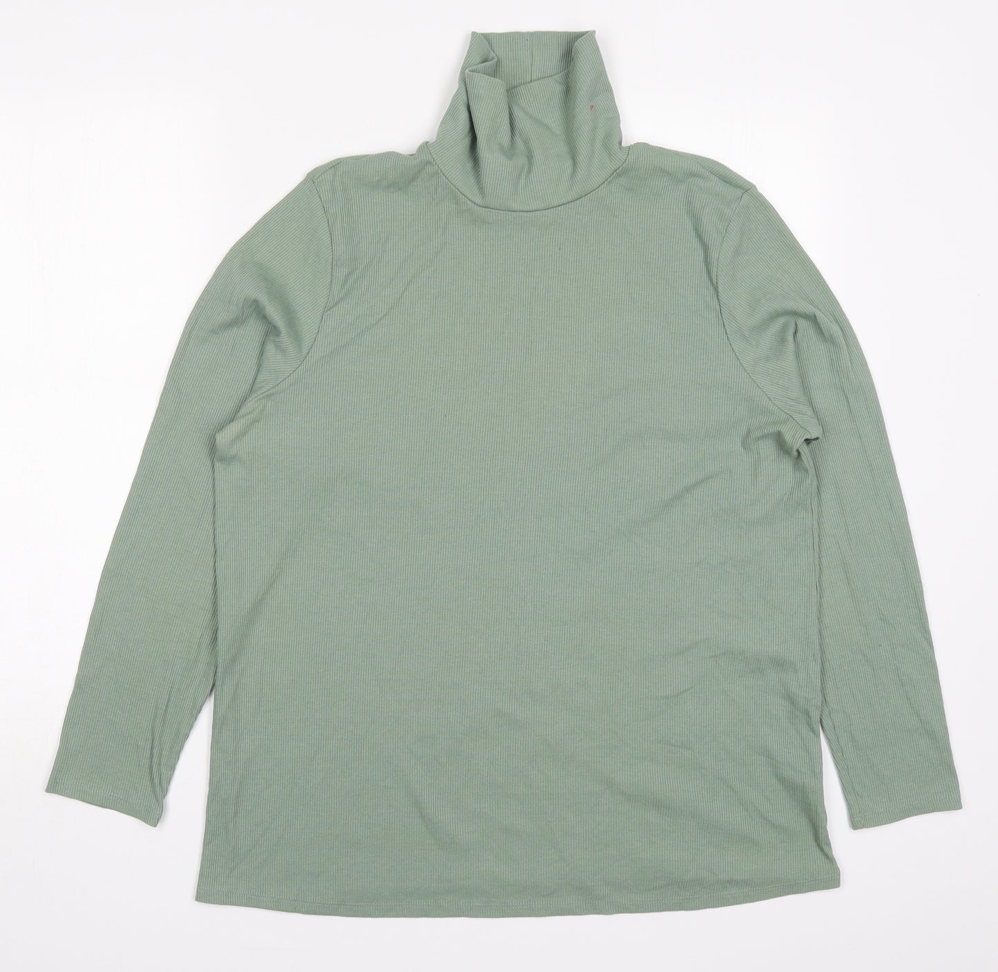 George Womens Green  Cotton Basic T-Shirt Size 22 High Neck