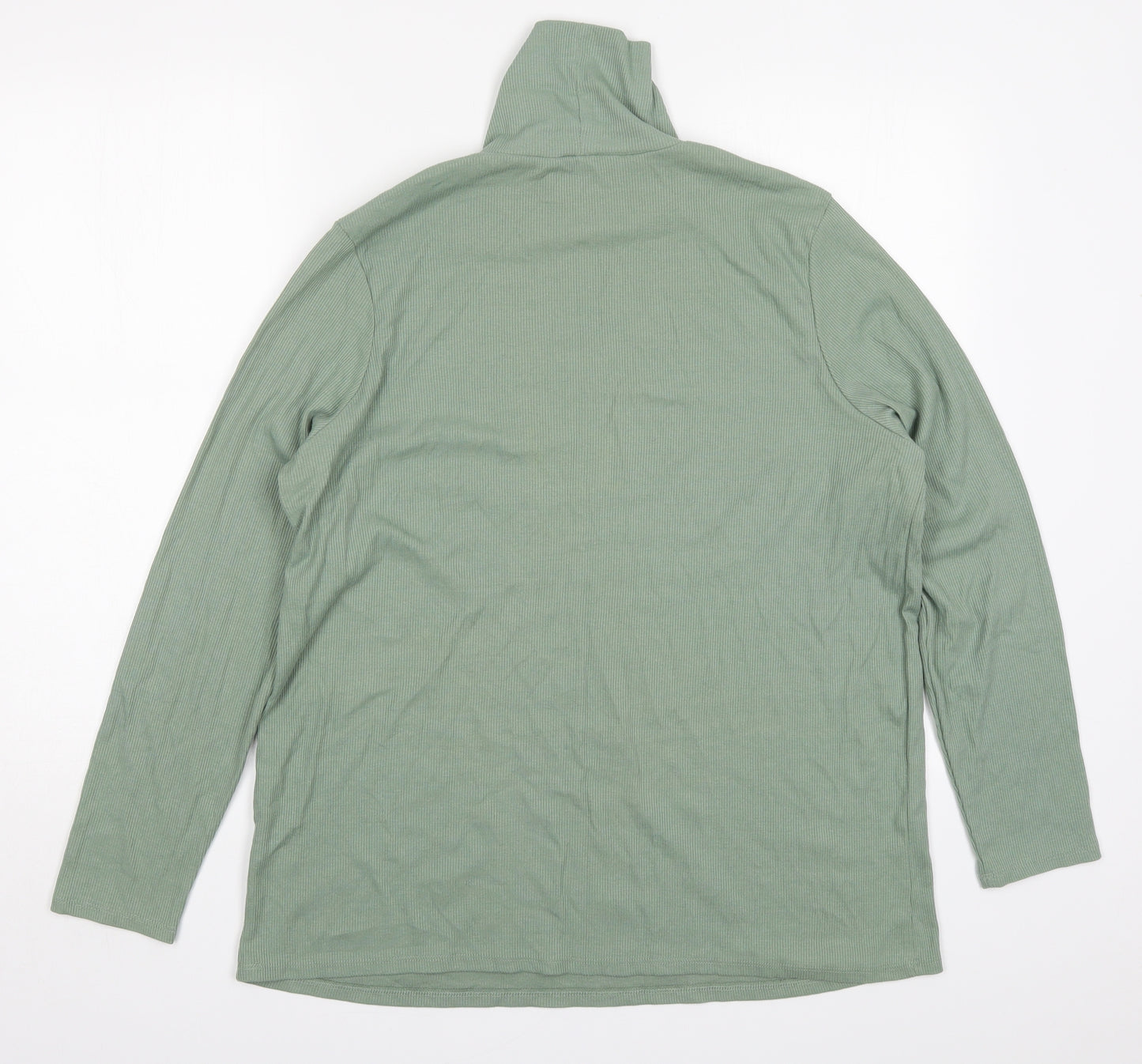 George Womens Green  Cotton Basic T-Shirt Size 22 High Neck