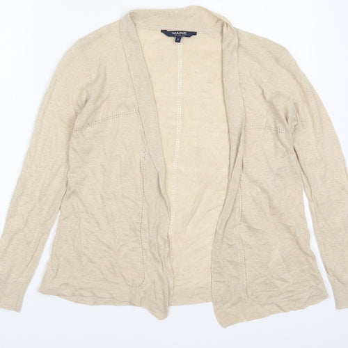 Maine Womens Beige V-Neck  Acrylic Cardigan Jumper Size 8