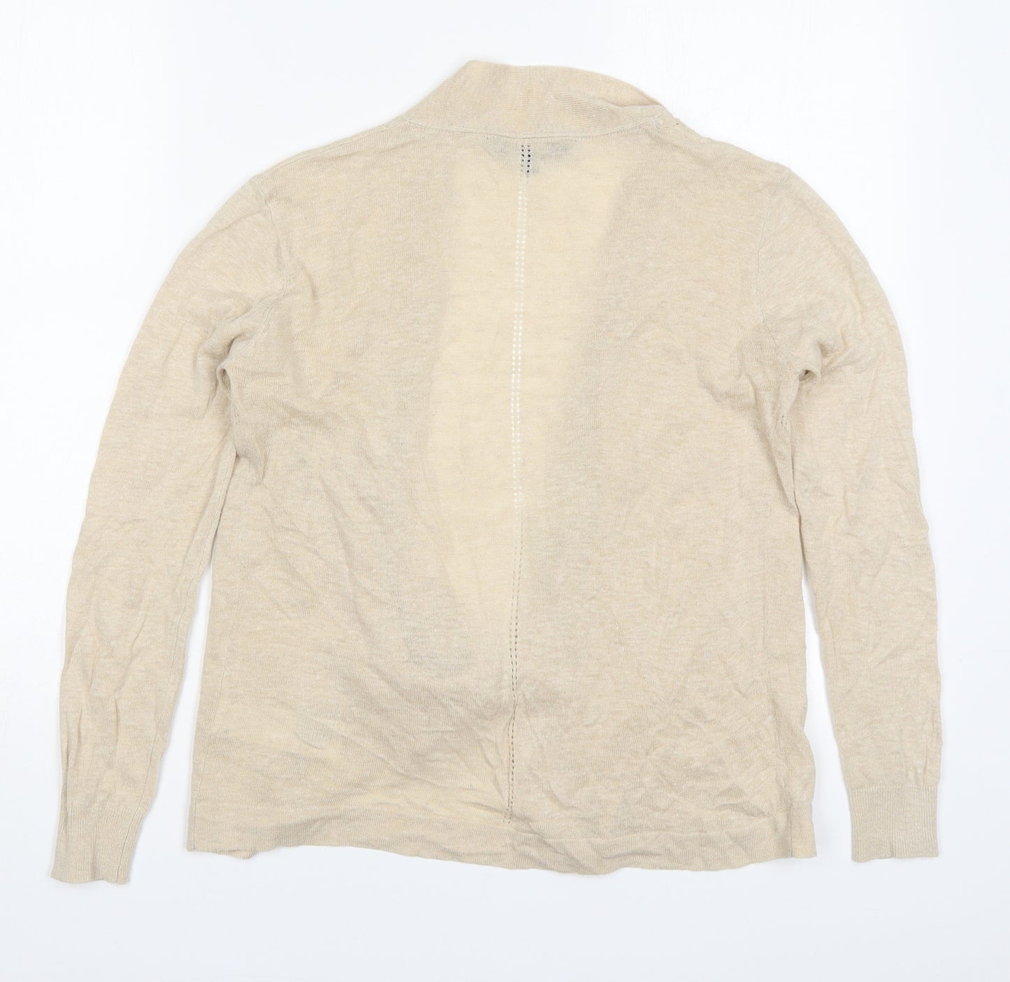 Maine Womens Beige V-Neck  Acrylic Cardigan Jumper Size 8