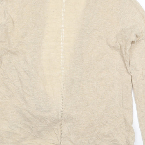 Maine Womens Beige V-Neck  Acrylic Cardigan Jumper Size 8