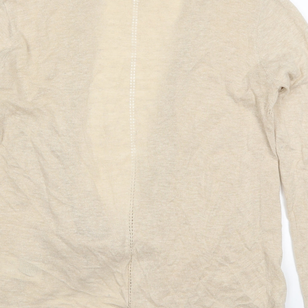 Maine Womens Beige V-Neck  Acrylic Cardigan Jumper Size 8