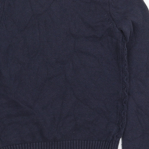 Gap Womens Blue Round Neck  Cotton Pullover Jumper Size S