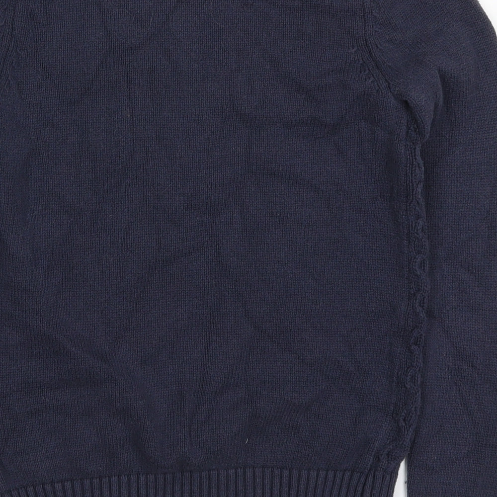 Gap Womens Blue Round Neck  Cotton Pullover Jumper Size S