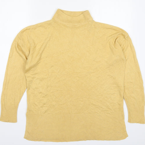Papaya Womens Yellow High Neck  Acrylic Pullover Jumper Size 18