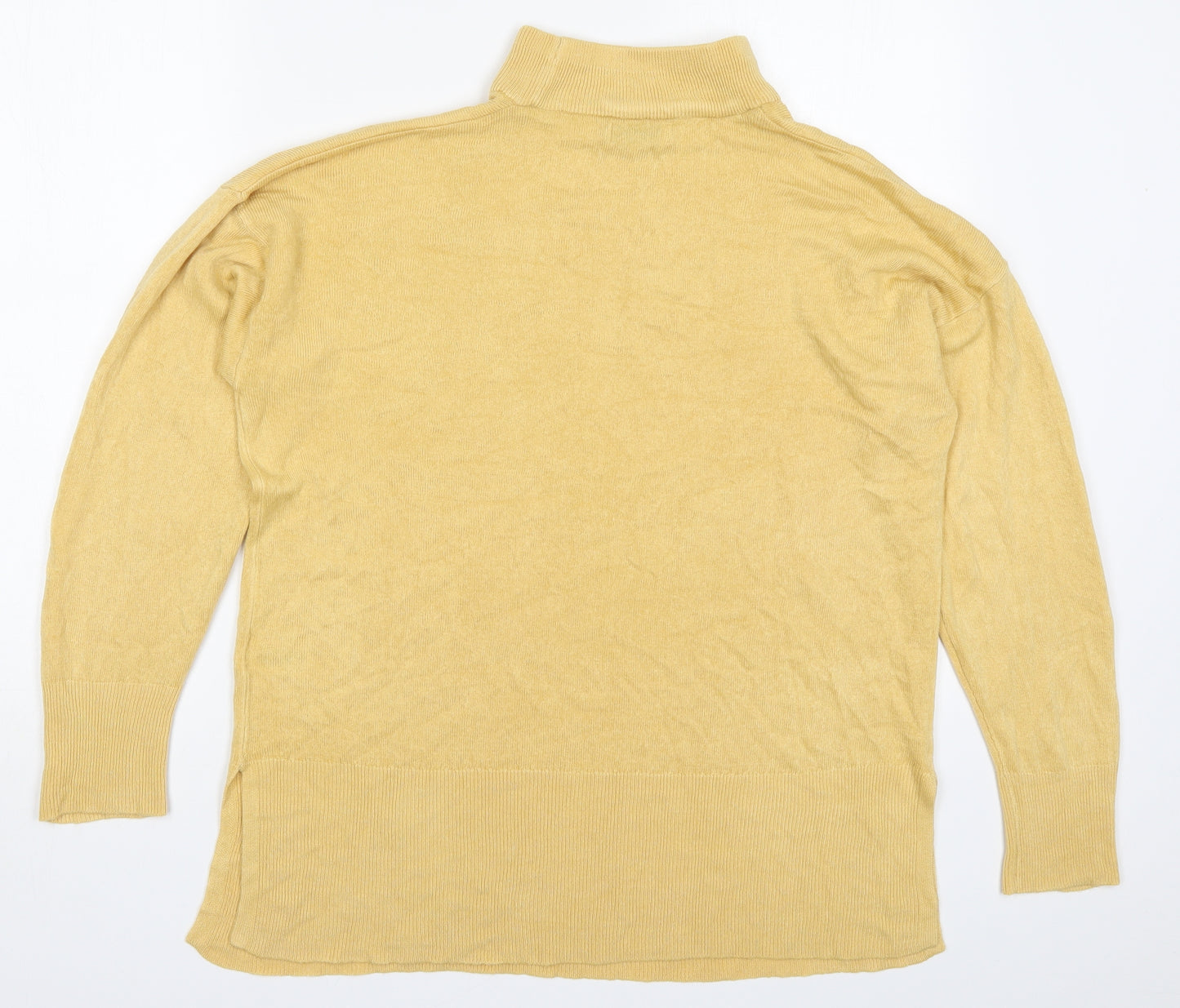 Papaya Womens Yellow High Neck  Acrylic Pullover Jumper Size 18