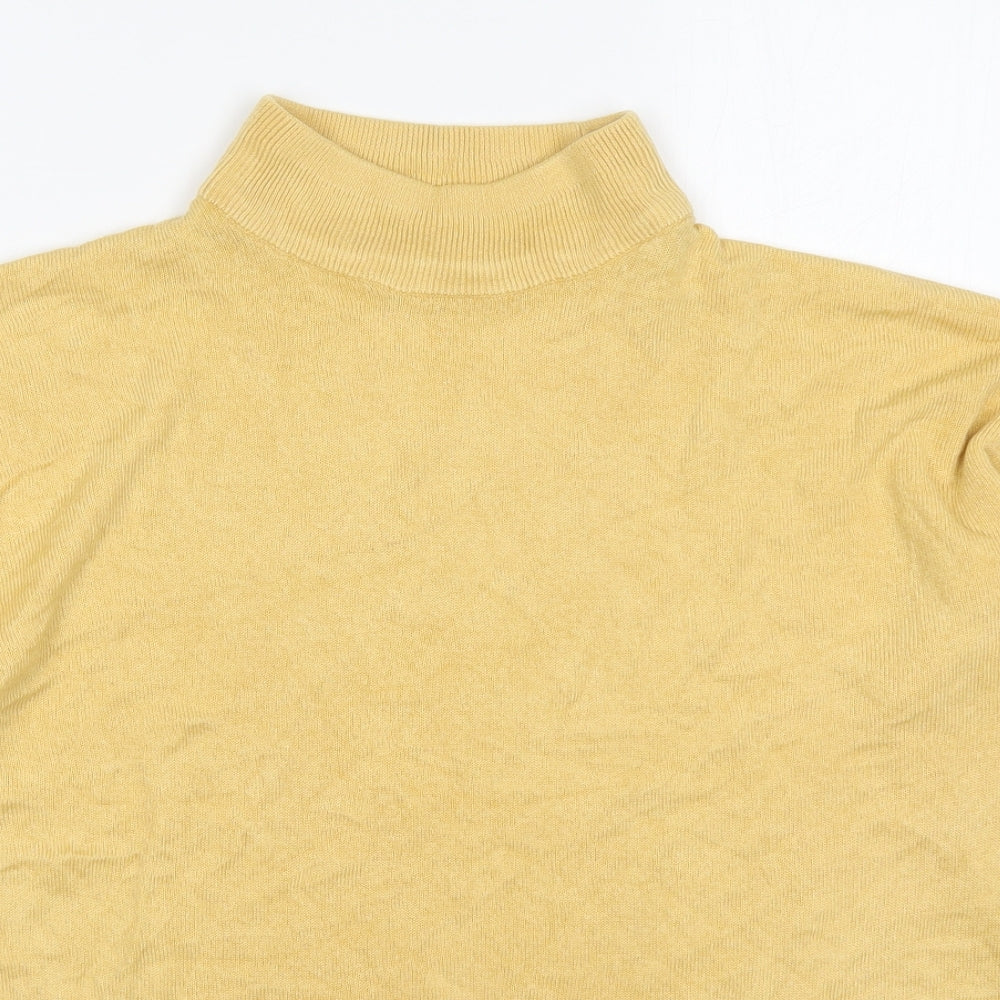 Papaya Womens Yellow High Neck  Acrylic Pullover Jumper Size 18