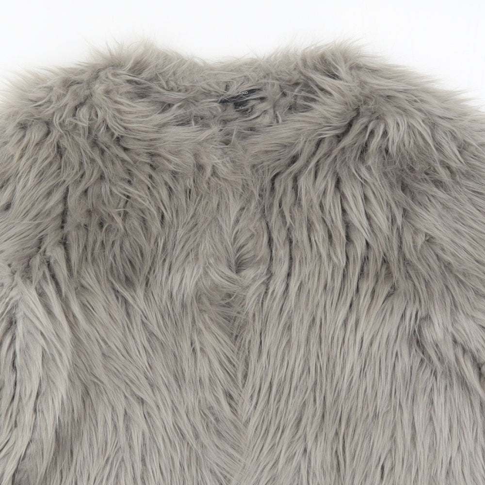 River Island Womens Grey   Overcoat Coat Size 12  Hook & Eye