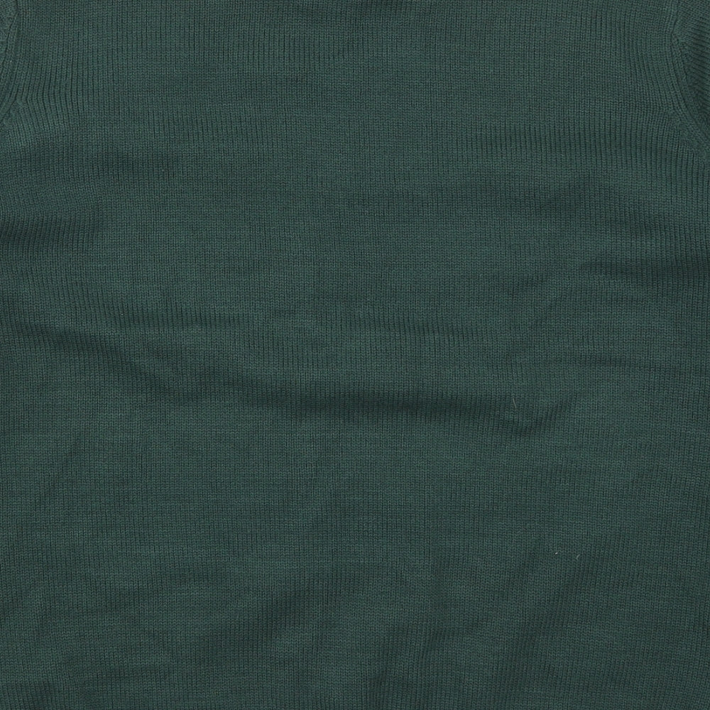 Threadbare Mens Green Round Neck  Acrylic Pullover Jumper Size XL   - Winter Scene