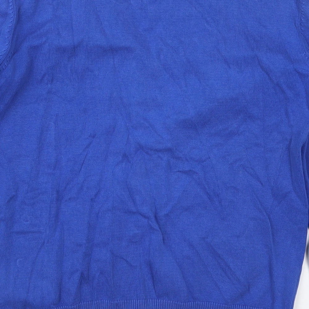 George Girls Blue V-Neck  Cotton Cardigan Jumper Size 12-13 Years  Button