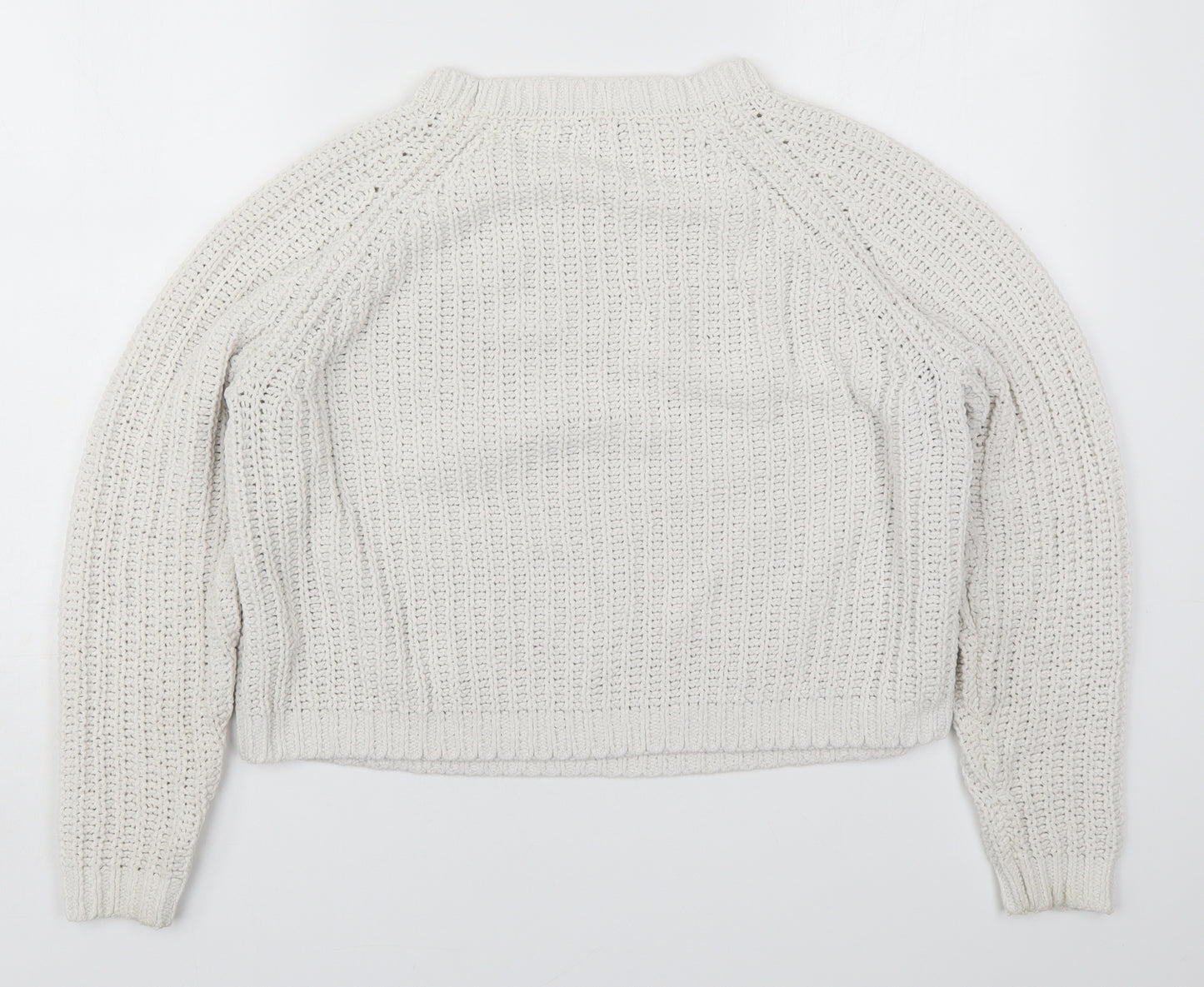 F&F Womens White Round Neck  Polyester Pullover Jumper Size 16