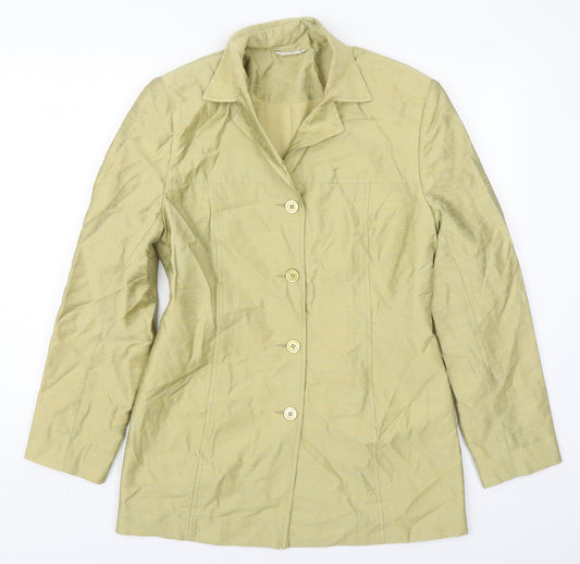Front view of George women’s green jacket, size UK 12, button