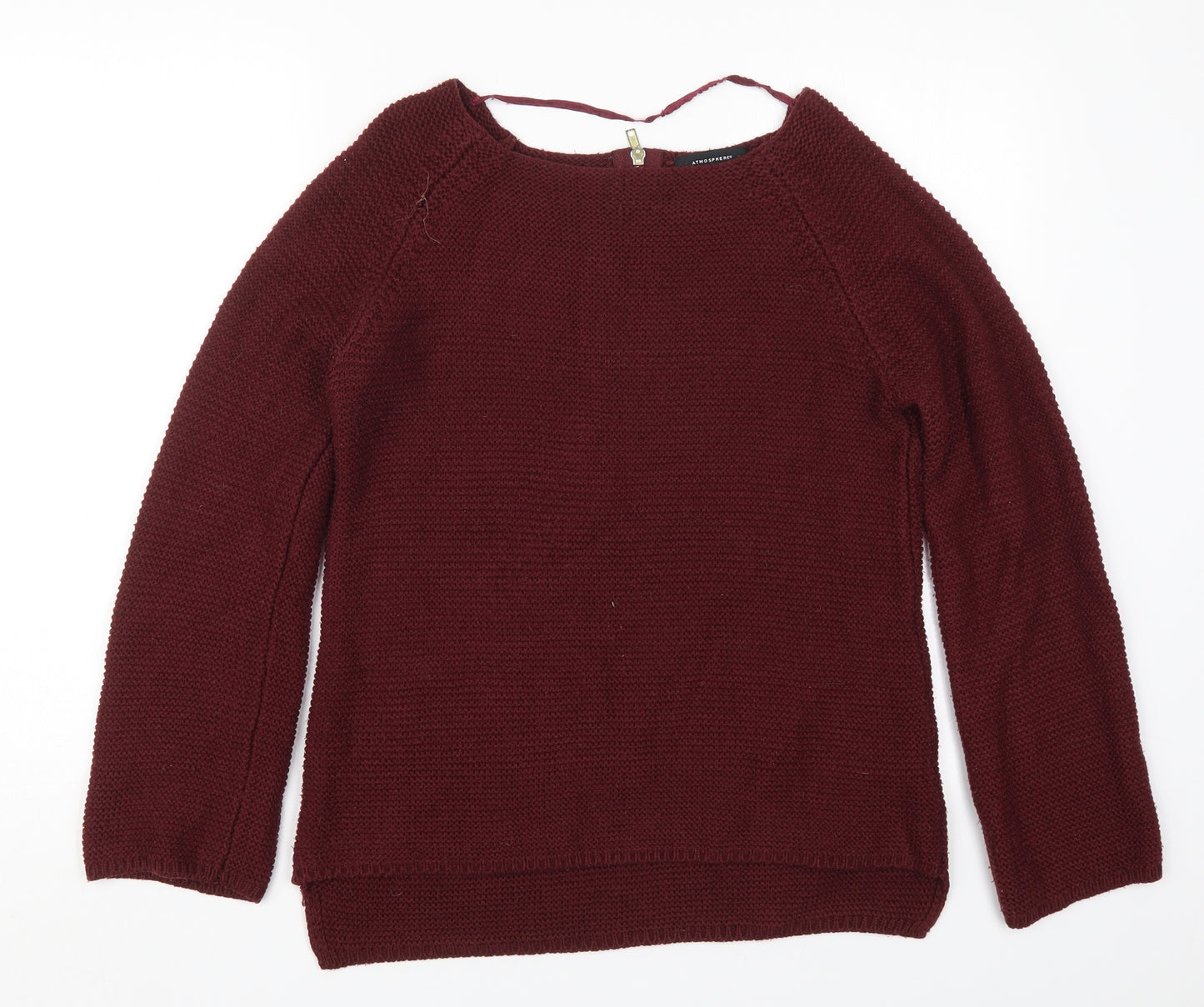 Atmosphere Womens Red Round Neck  Acrylic Pullover Jumper Size 10