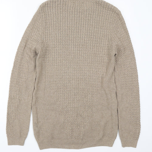 ASOS Mens Brown Round Neck  Cotton Pullover Jumper Size M