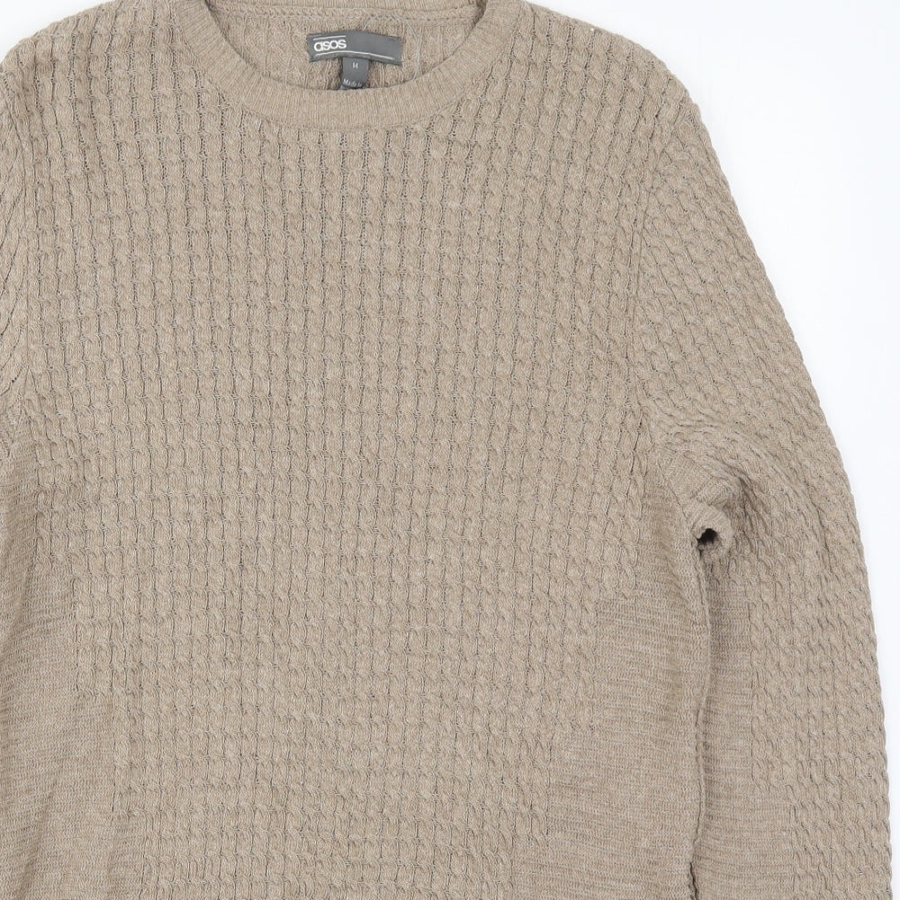 ASOS Mens Brown Round Neck  Cotton Pullover Jumper Size M