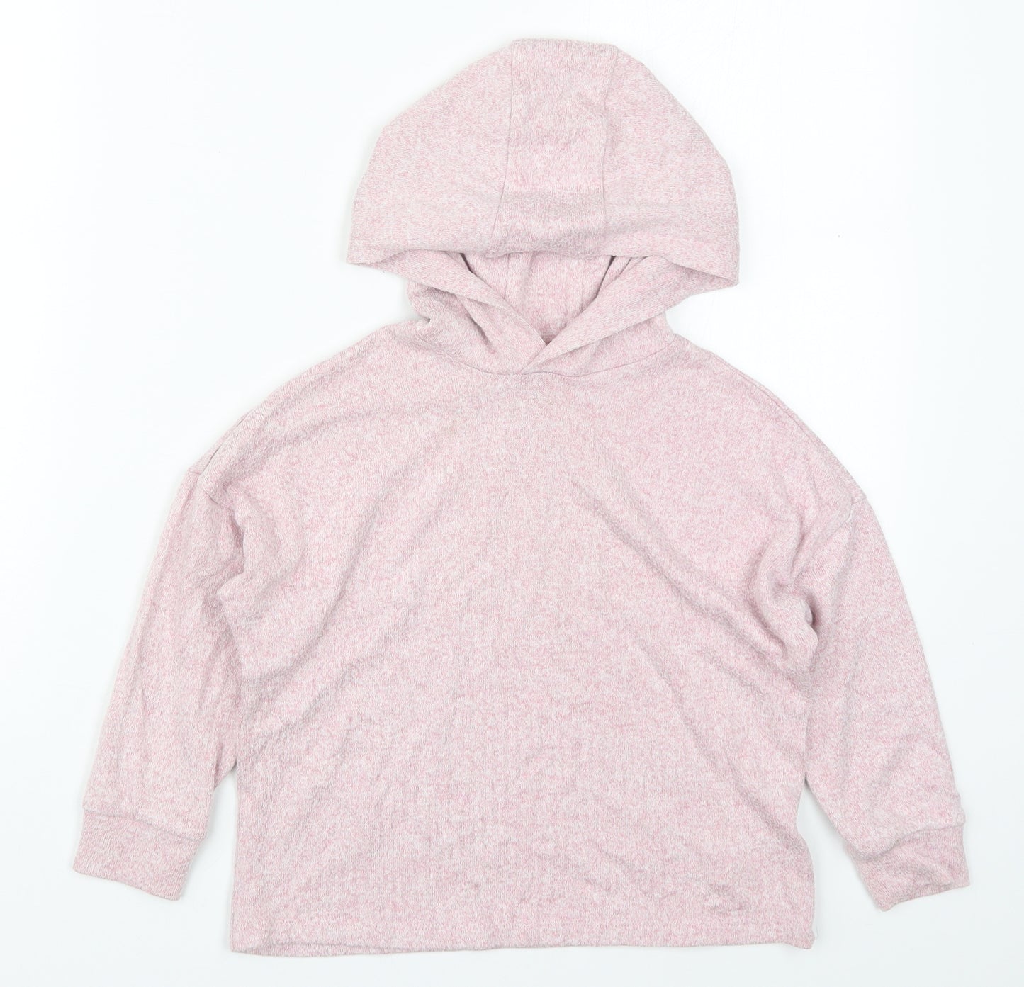 Marks and Spencer Girls Pink  Viscose Pullover Hoodie Size 6-7 Years  Pullover