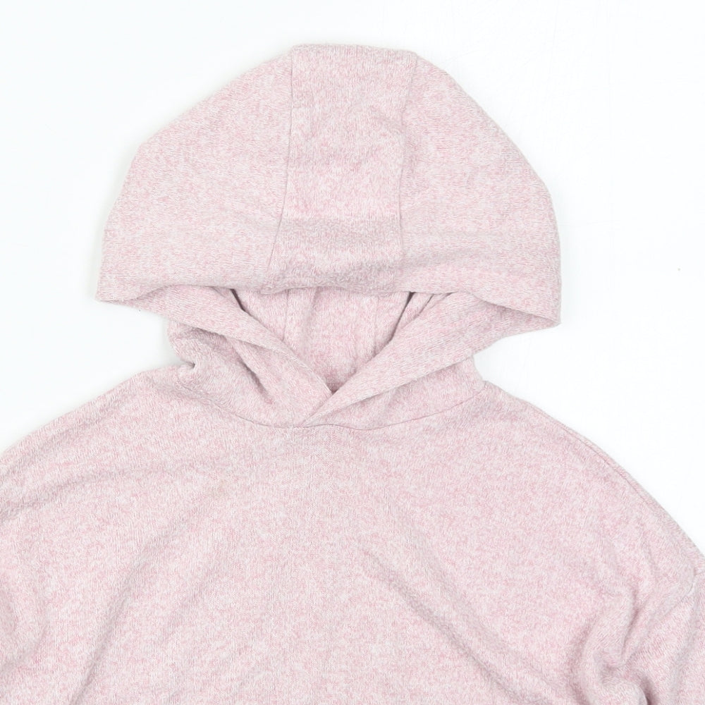 Marks and Spencer Girls Pink  Viscose Pullover Hoodie Size 6-7 Years  Pullover