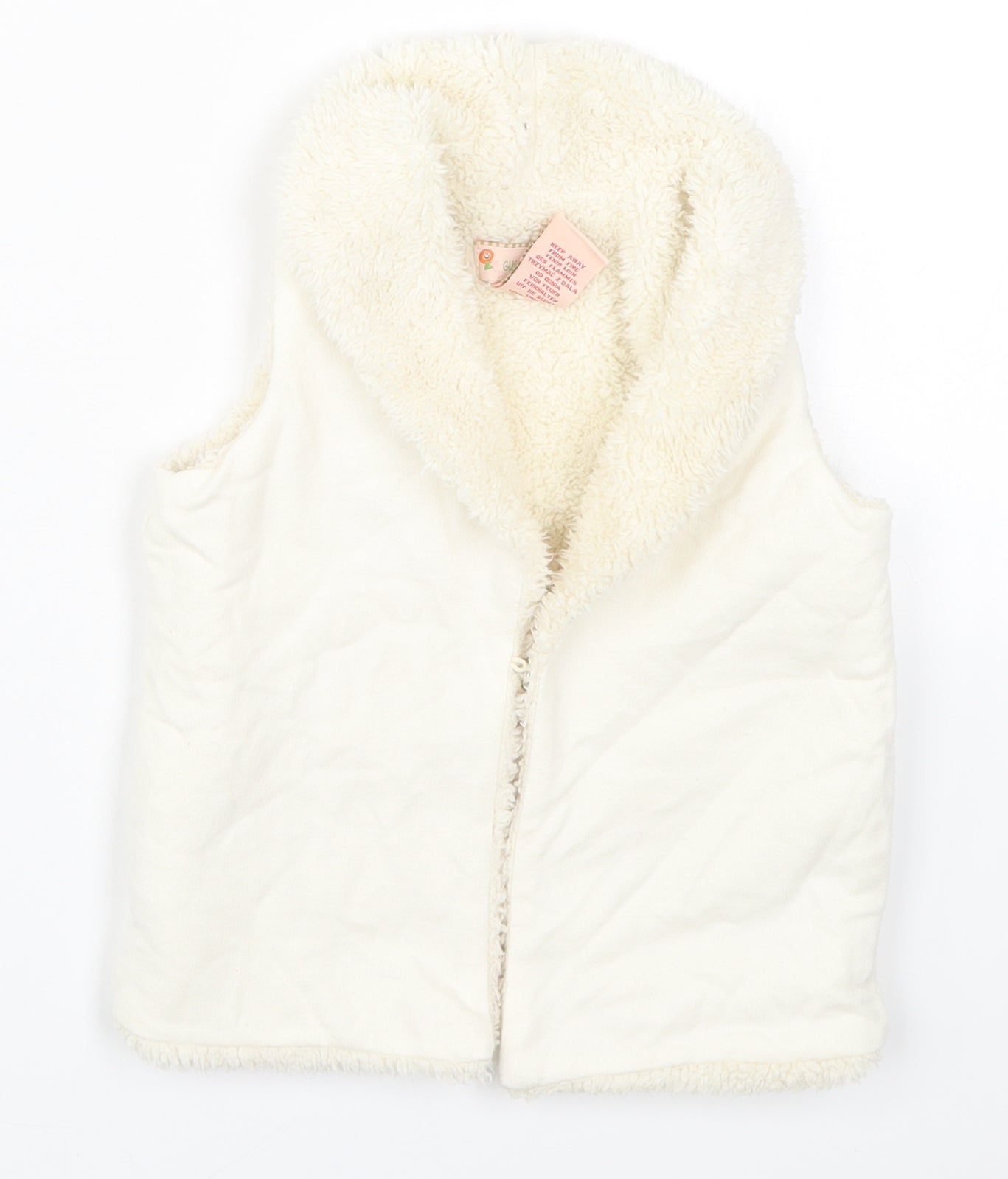 Gillians Closet Girls Beige   Gilet Jacket Size 2 Years  Hook & Eye - Cream Coloured