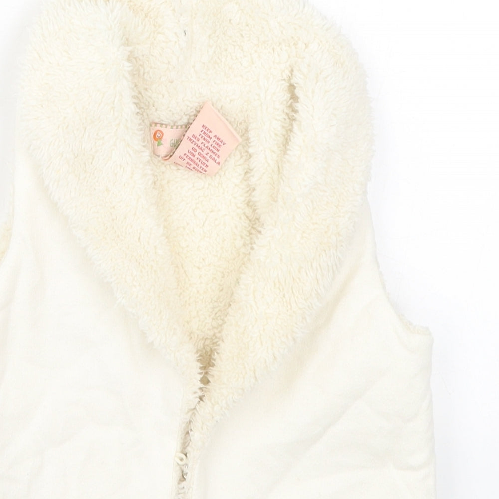 Gillians Closet Girls Beige   Gilet Jacket Size 2 Years  Hook & Eye - Cream Coloured