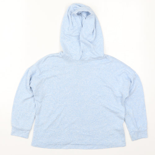 Marks and Spencer Girls Blue  Viscose Pullover Hoodie Size 8-9 Years  Pullover