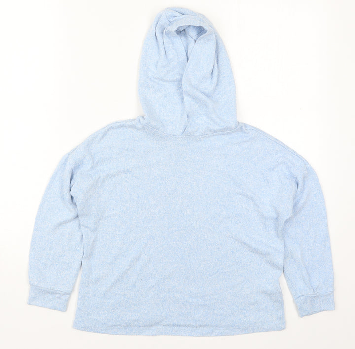 Marks and Spencer Girls Blue  Viscose Pullover Hoodie Size 8-9 Years  Pullover