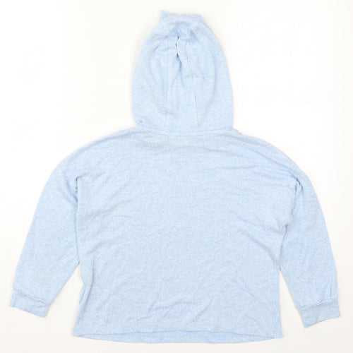 Marks and Spencer Girls Blue  Viscose Pullover Hoodie Size 8-9 Years  Pullover