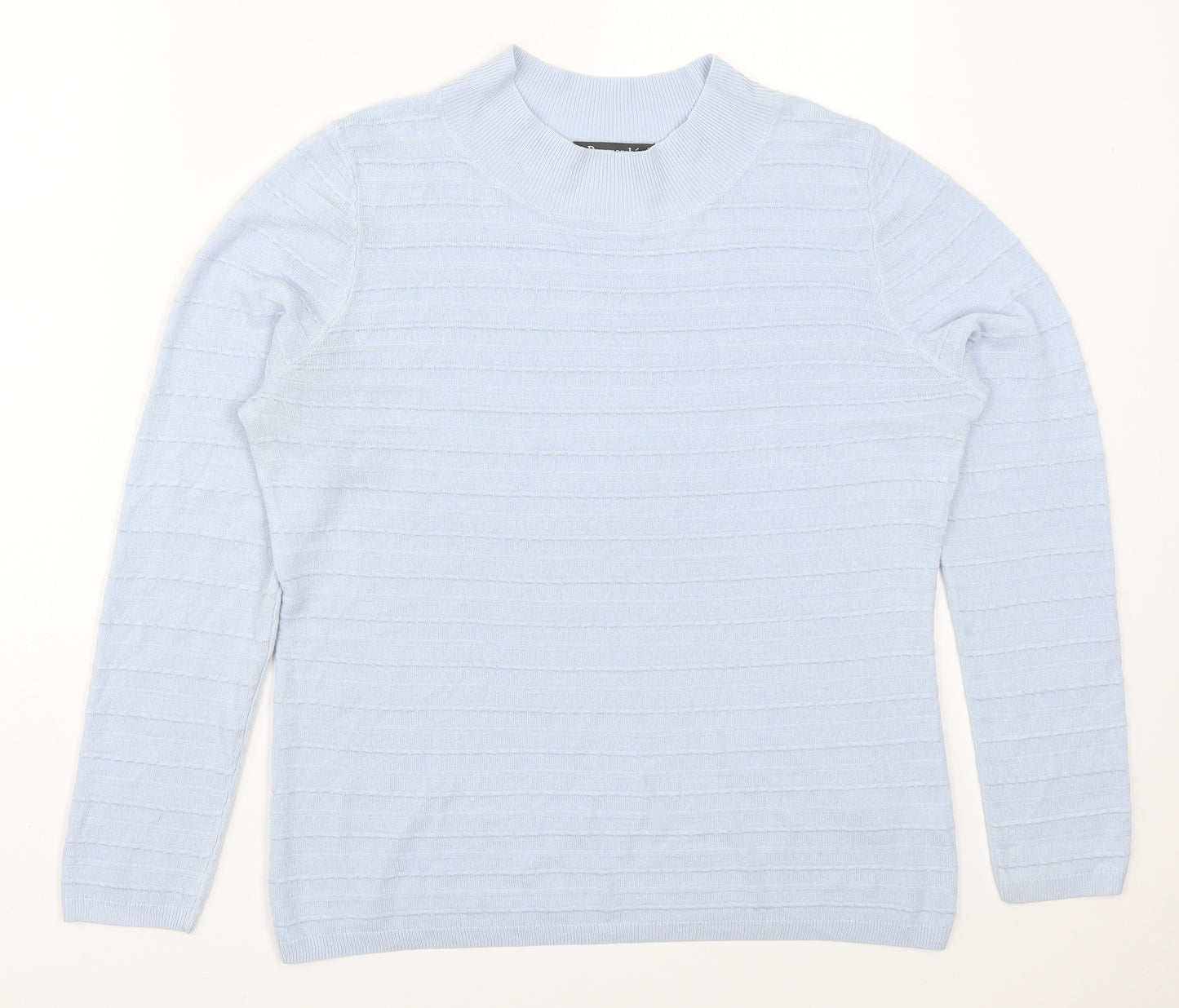 Bonmarché Womens Blue Round Neck  Acrylic Pullover Jumper Size S