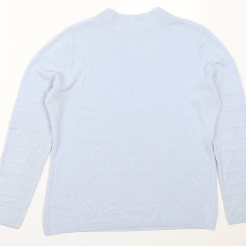 Bonmarché Womens Blue Round Neck  Acrylic Pullover Jumper Size S