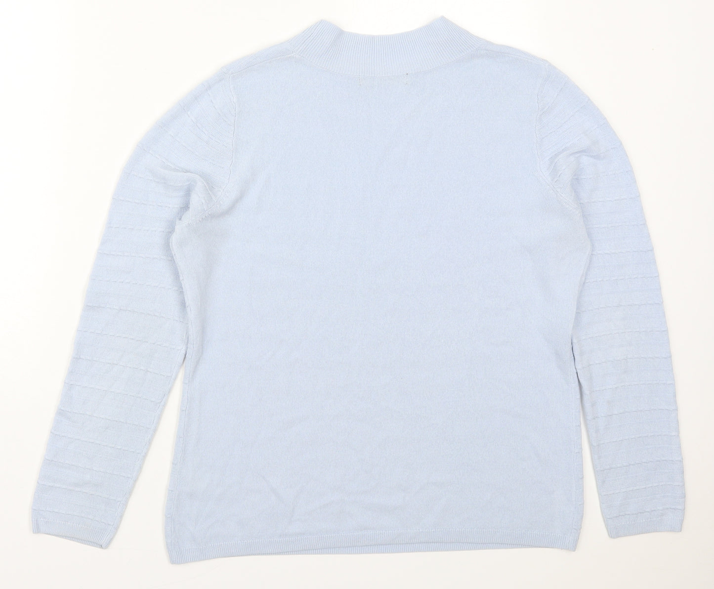Bonmarché Womens Blue Round Neck  Acrylic Pullover Jumper Size S