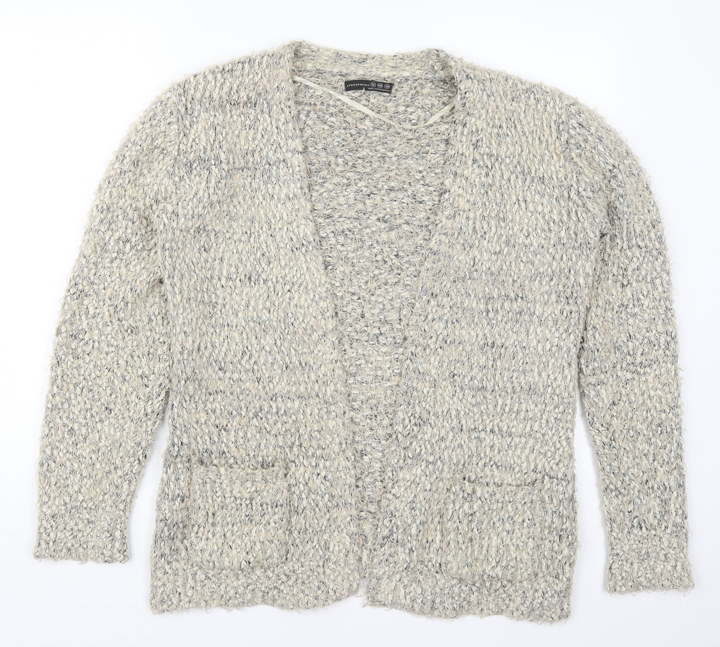 Atmosphere Womens Beige V-Neck  Polyester Cardigan Jumper Size 12